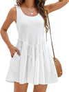Women's Round Neck Sleeveless Mini Dress