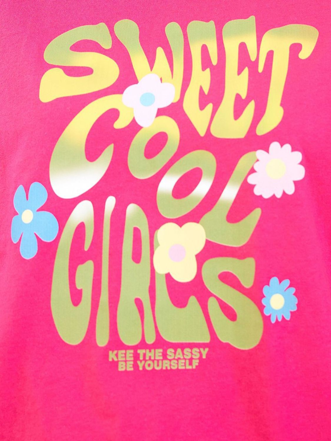 View of logo on Letter Graphic Round Neck Half Sleeve T-Shirt