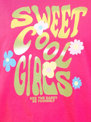 View of logo on Letter Graphic Round Neck Half Sleeve T-Shirt