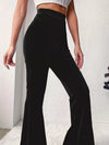 Women's Full Size High-Waisted Velvet Flare Pants Plus Size