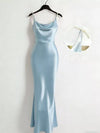 Womens Pink wedding guest Pearl Strap Cowl Neck Satin Maxi Dress