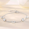 Ladies Elite 925 Sterling Silver Chain Geometric Bracelet