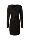 White Ruched Long Sleeve Mini Dress For Women - EHC