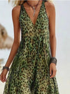 Summer 2026 Leopard Print V-Neck Midi Dress For Women