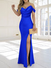 Slit Cowl Neck Maxi Dress
