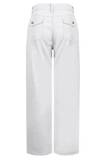 White wide-leg jeans on a white background