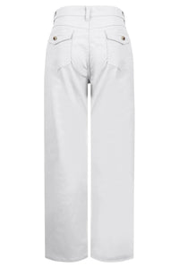 White wide-leg jeans on a white background
