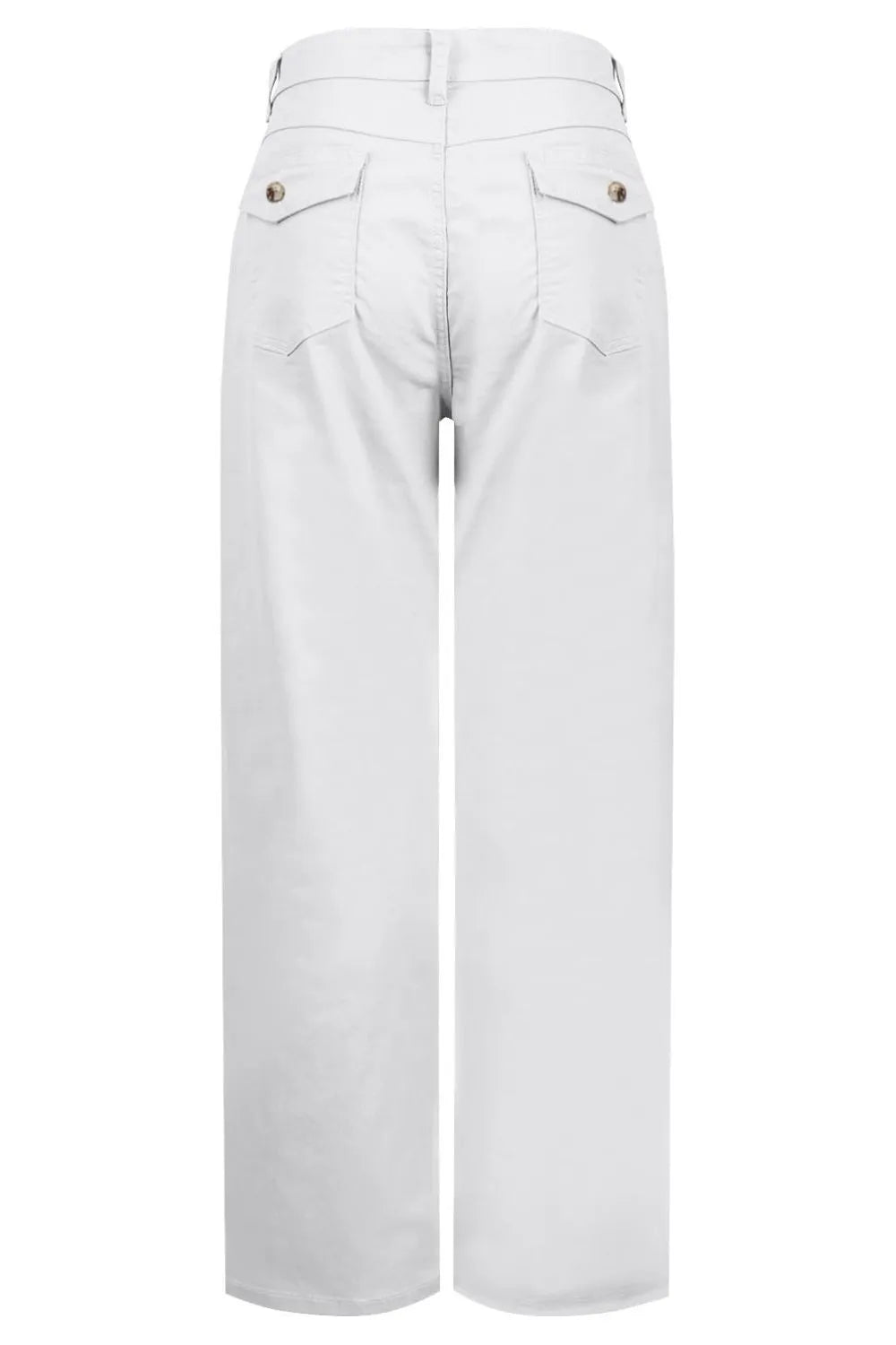 White wide-leg jeans on a white background