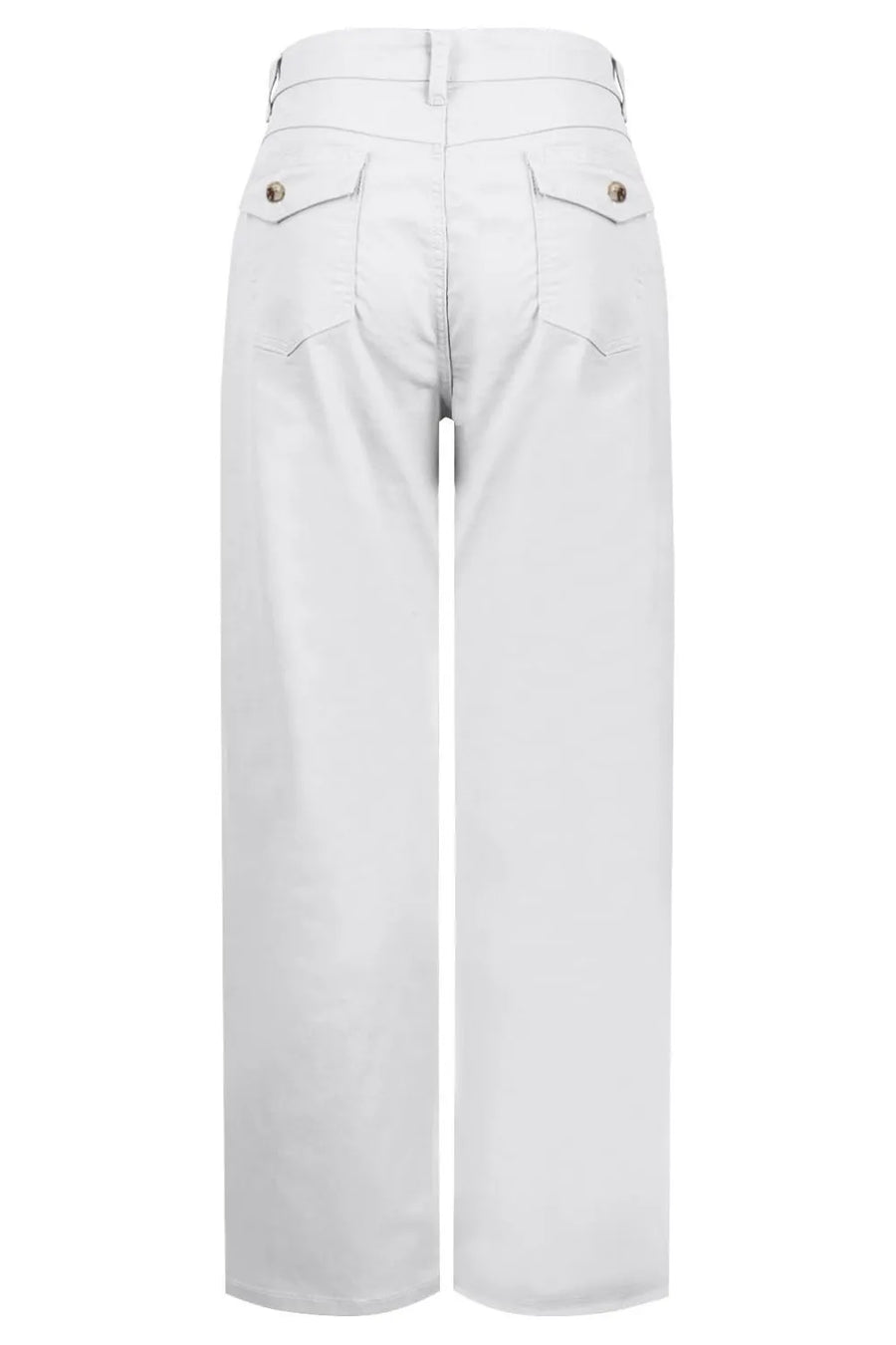 White wide-leg jeans on a white background