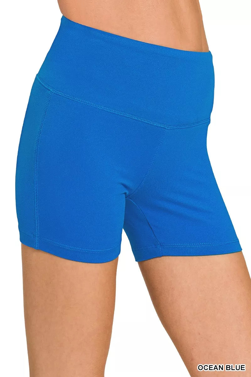 Blue shorts on a white background