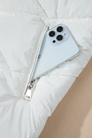 Phone case with a zipper on a white surface