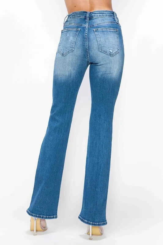 Blue jeans on a white background