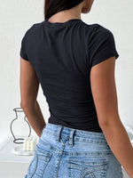 Devine Star Round Neck Short Sleeve T-Shirt