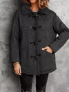 Faux Suede Sherpa Lined Toggle Coat
