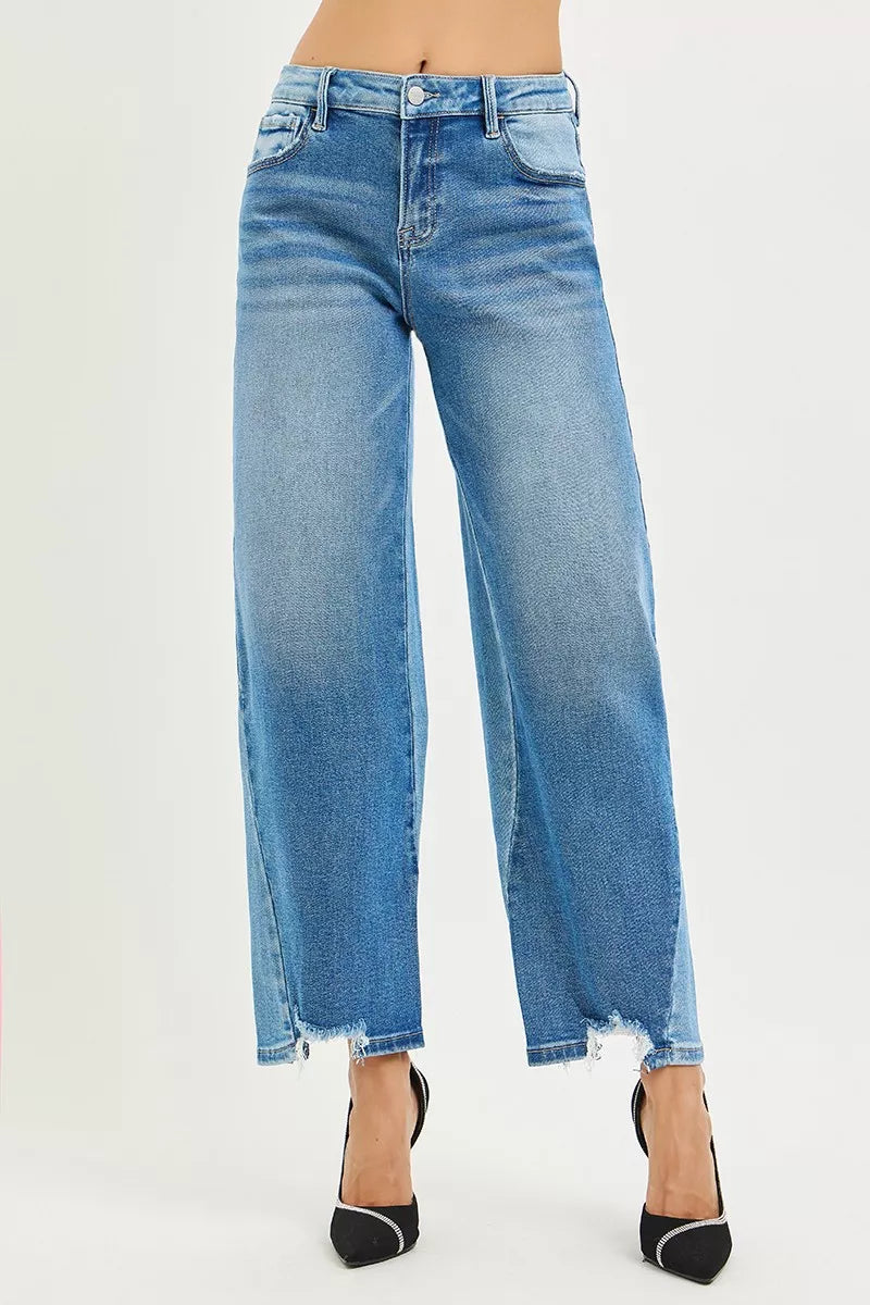 Blue jeans on a white background