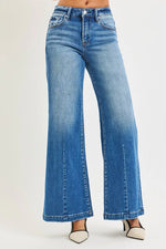 Blue jeans on a white background