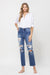 Shop Distressed High Rise Ankle Relaxed Straight Jeans