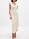 Side Slit Sleeveless Midi Knit Dress