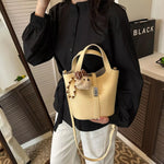Close p view of Leather Bucket Crossbody Bag For Women