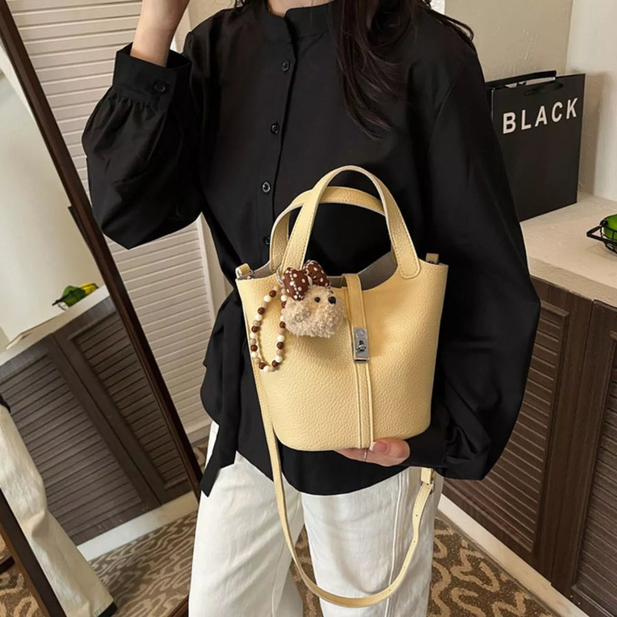 Close p view of Leather Bucket Crossbody Bag For Women