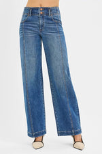 Blue jeans on a white background