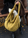 Fuzzy Solid Color Crossbody Bag