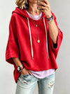 Drawstring 3/4 Sleeve Hoodie