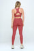 Red Two Piece Activewear Set with Cut-Out Detail
