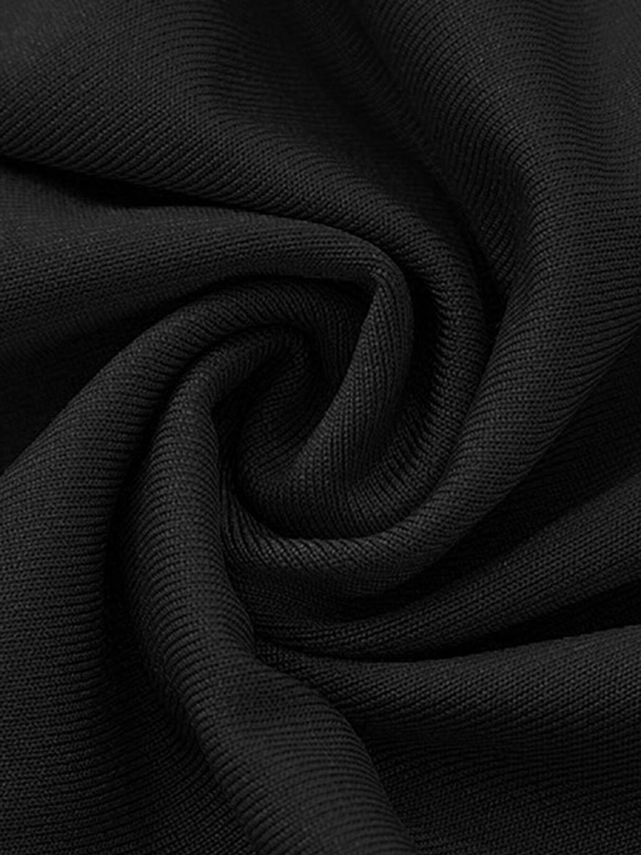 Close-up of black fabric with a textured pattern
