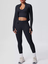 Women's Tank & Zip-Up Jacket and Leggings Three-Piece Active Set