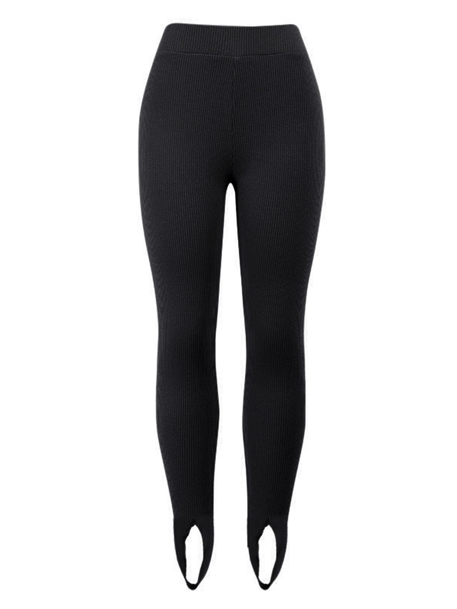Black leggings on a white background