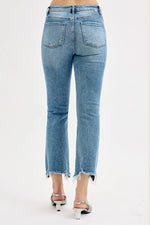 Light blue jeans on a white background