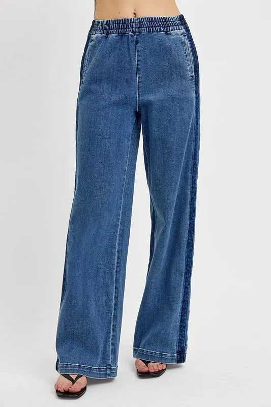 Blue jeans on a white background