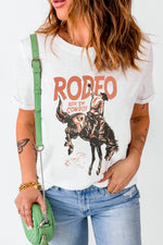 another front view of Cowboy Graphic Round Neck Short Sleeve T-Shirt