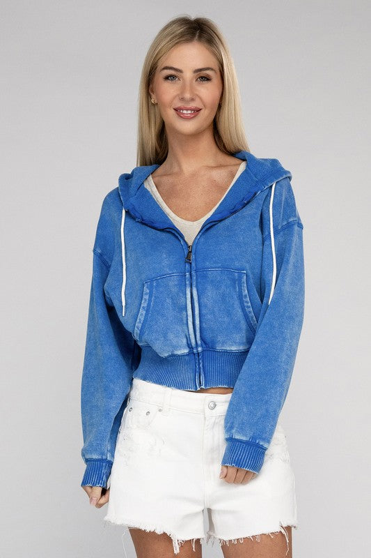 Cropped Zip-Up Hoodie outfit