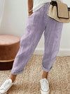 Full Size Striped Casual Pants Plus Size For Women