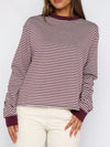 Striped Oversized Round Neck Sweatshirt