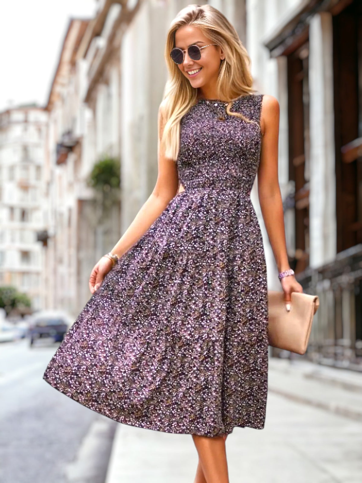 Shop Ditsy Floral Side Cutout Dress 