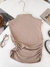 Women's Ruched Mock Neck Tank