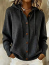 Hooded Button-Up Cardigan