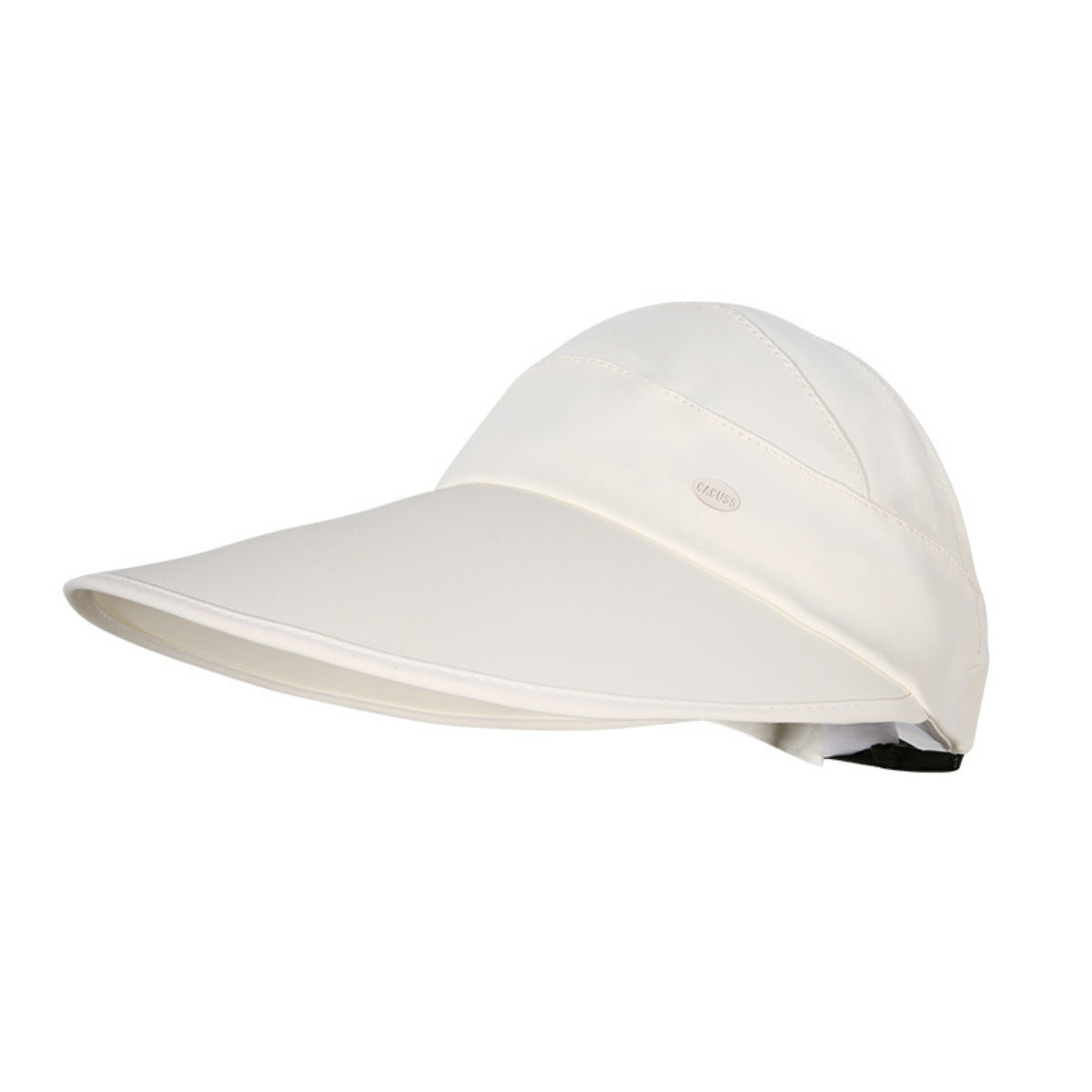 White visor cap on a white background
