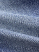 Close-up of blue denim fabric texture