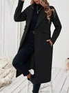 Lapel Collar Longline Coat For Women