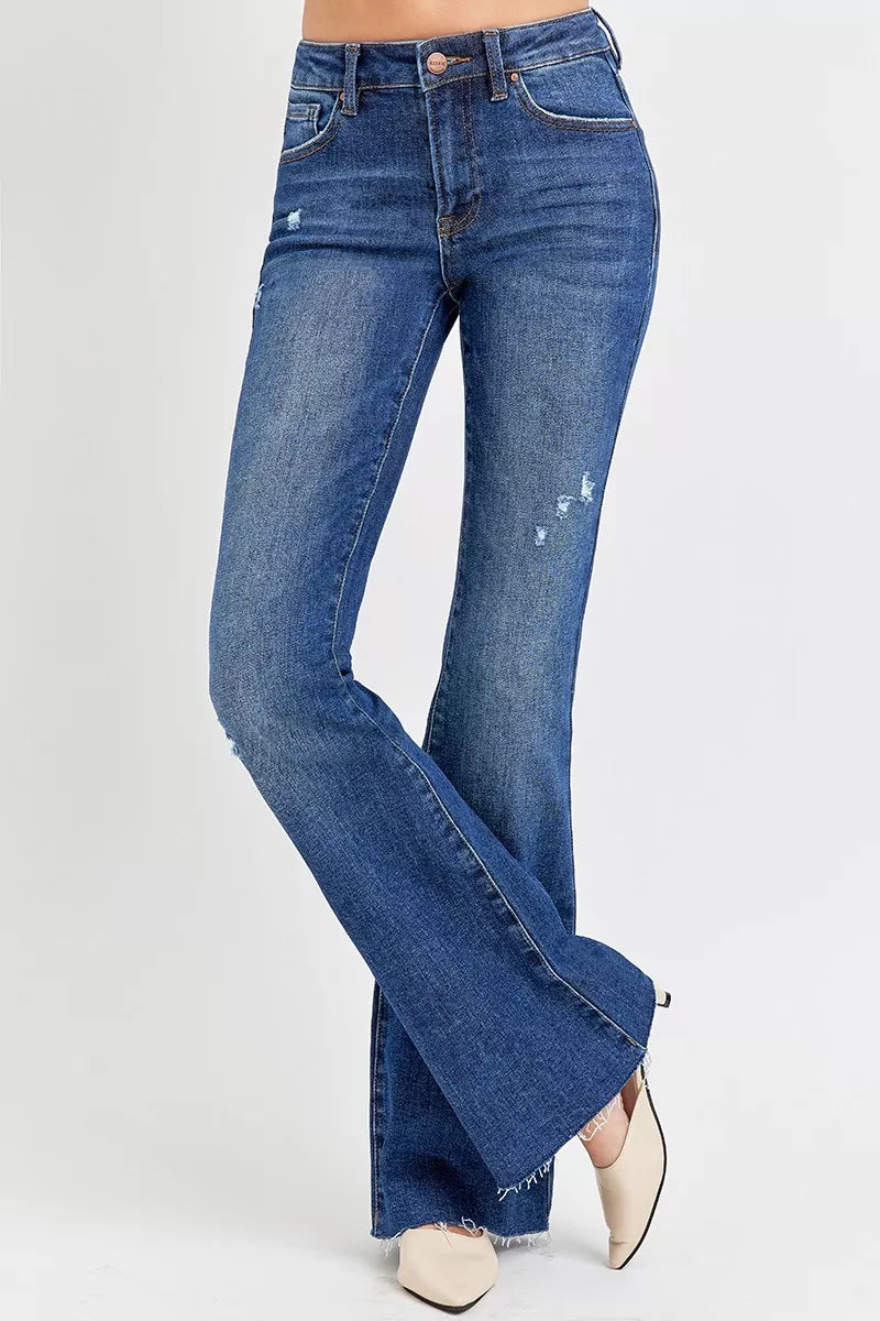 Blue jeans on a white background