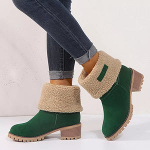 Round Toe Block Heels Boots