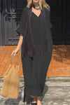 Full Size V-Neck Maxi Dress with Flowy Silhouette Plus Size