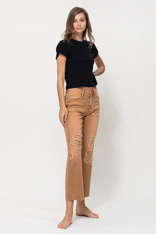 HIGH RISE STRAIGHT CROP JEANS