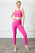 Nylon Rib Yoga Leggings Pink