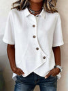 Full Size Casual Asymmetrical Button Shirt Plus Size