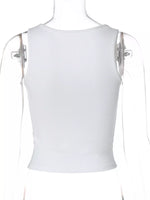 Women's Bead Embellished Square Neck Tank on a mannequin 